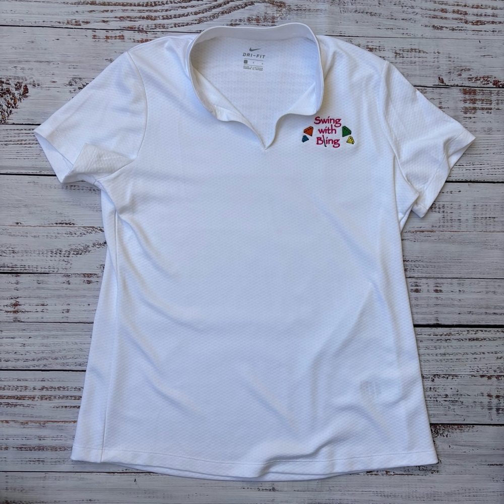 White Polo Shirt with Embroidered Logo